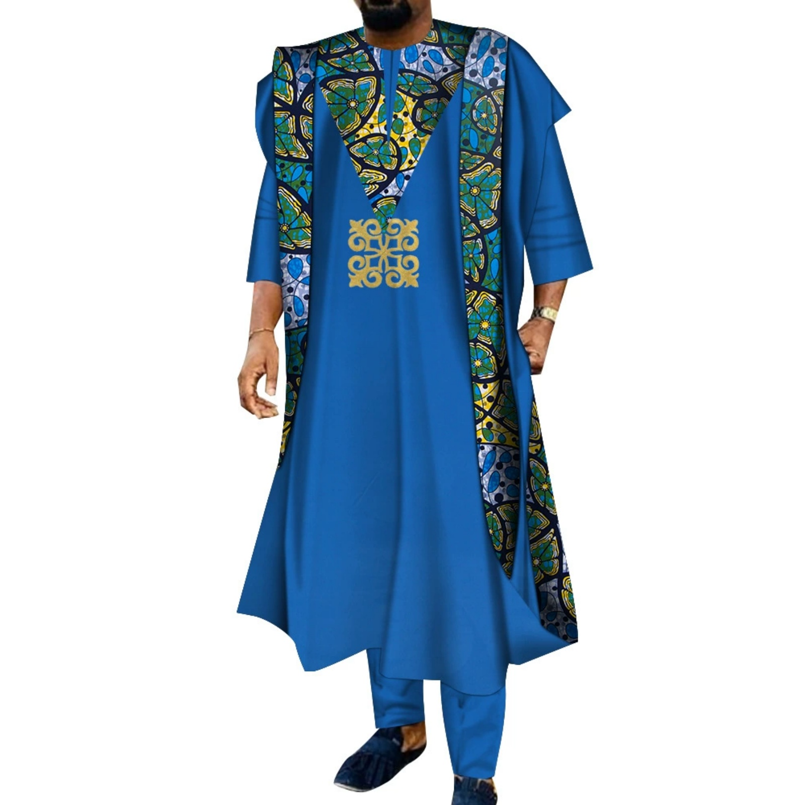 Boubou Men Africa - 3 Parçalı Afrika İşlemeli Erkek Boubou