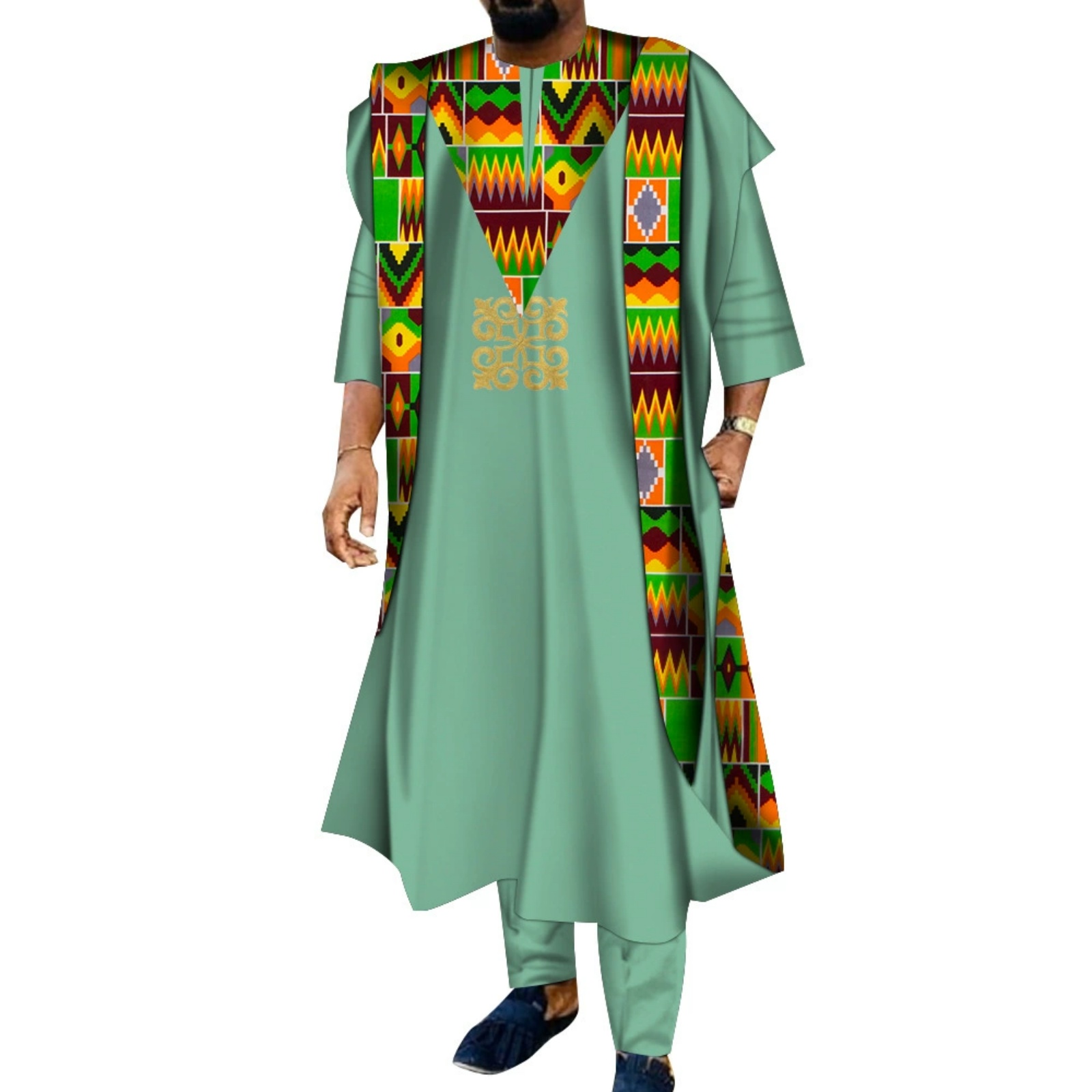 3 Parçalı Afrika İşlemeli Erke - Boubou Men Africa incelemesi ve fiyatı