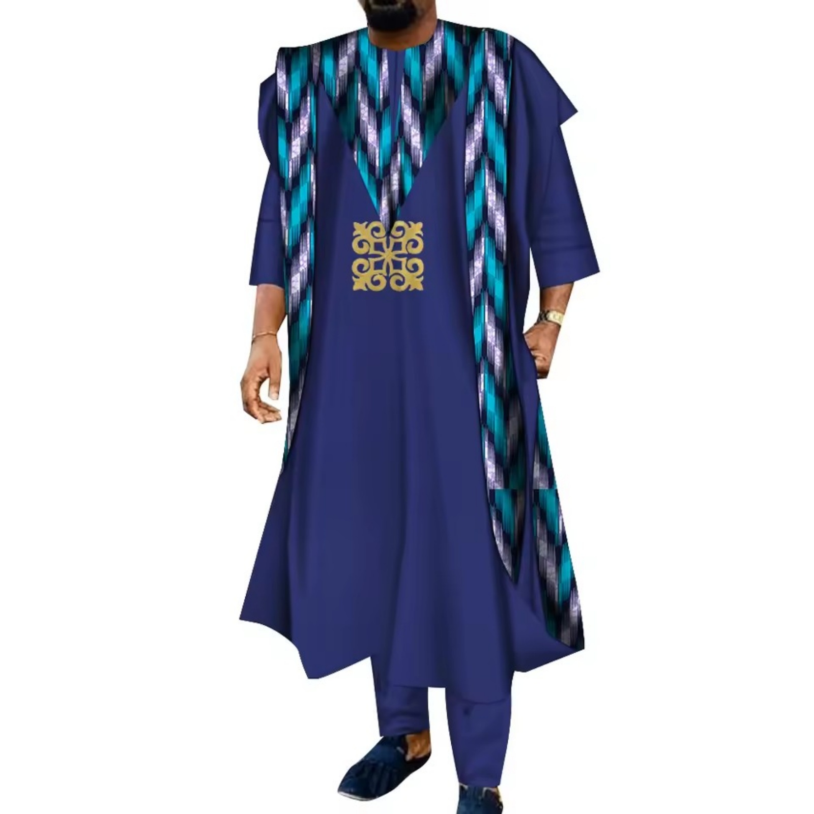 3 Parçalı Afrika İşlemeli Erke - Boubou Men Africa incelemesi ve fiyatı